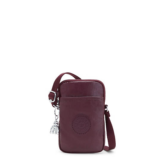 Kipling Tally Metallic Crossbody Telefoon Tas Bordeaux | België 1845NW